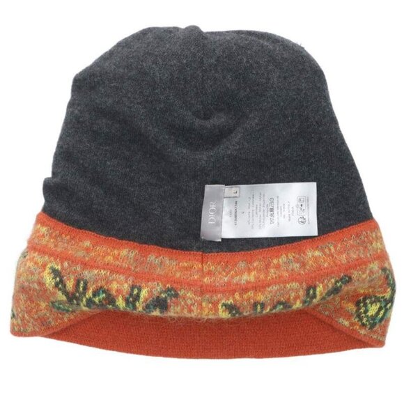 Dior 413 Mb06 At744 Cashmere Mohair Knit Cap with Pom Poms